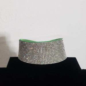 GREEN RHINESTONE WRAP BRACELET